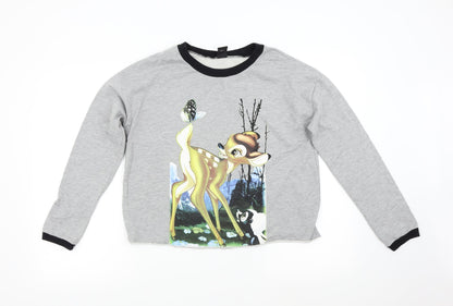 Ink & Paint Womens Grey   Pullover Sweatshirt Size 10  - Bambi