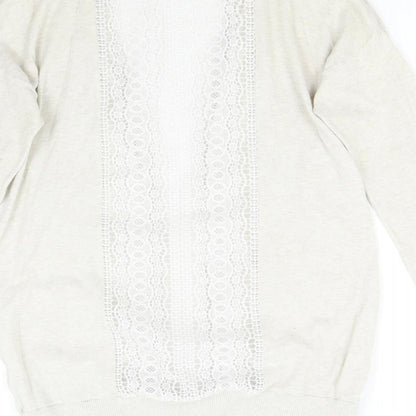Womens UK Size 10 New Look Beige Cardigan Jumper
