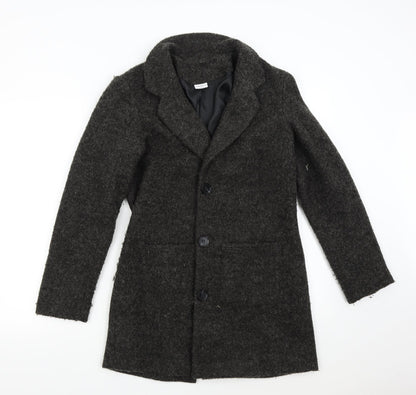 Additional front view of Jaqueline de Young women’s grey overcoat coat, size M