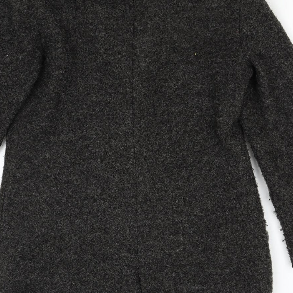 Brand and care label for Jaqueline de Young women’s grey overcoat coat, size M