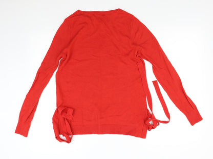 Next Petitte Womens Red  Knit Pullover Jumper Size 8