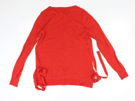 Next Petitte Womens Red  Knit Pullover Jumper Size 8