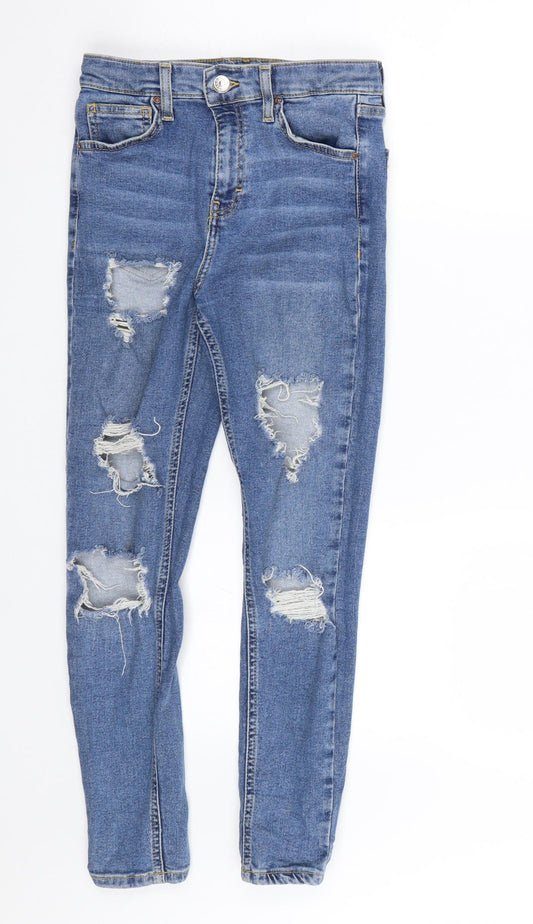 Topshop Womens Blue  Denim Skinny Jeans Size 28 L24 in