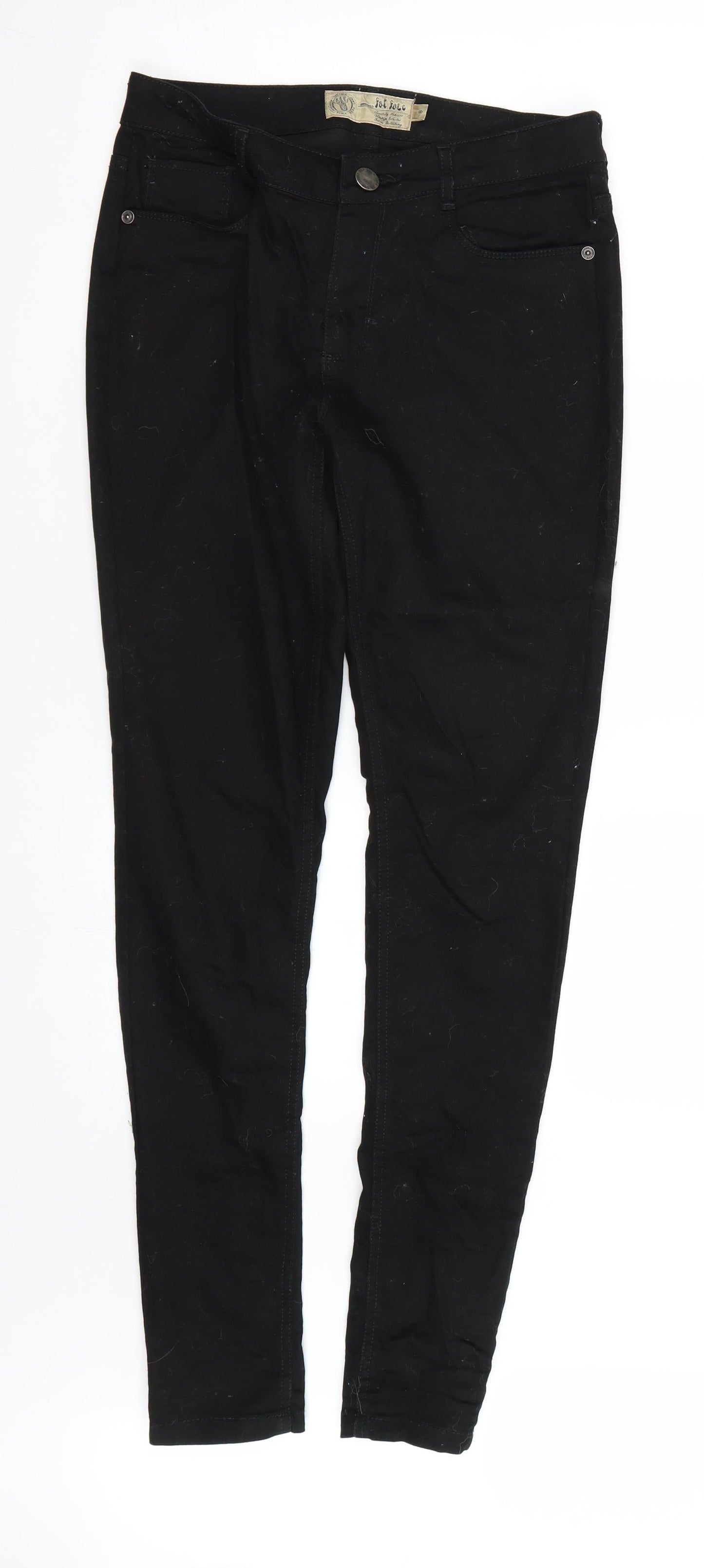 Fat Face Womens Black  Denim Skinny Jeans Size 8 L29 in