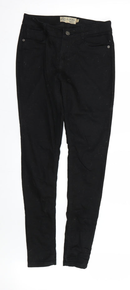 Fat Face Womens Black  Denim Skinny Jeans Size 8 L29 in