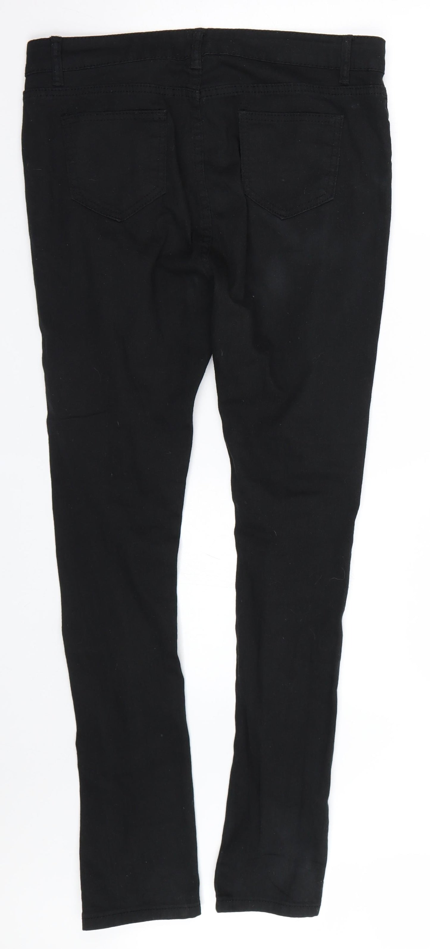 Womens UK Size XL Preworn Regular Fit Skinny Black Jeans