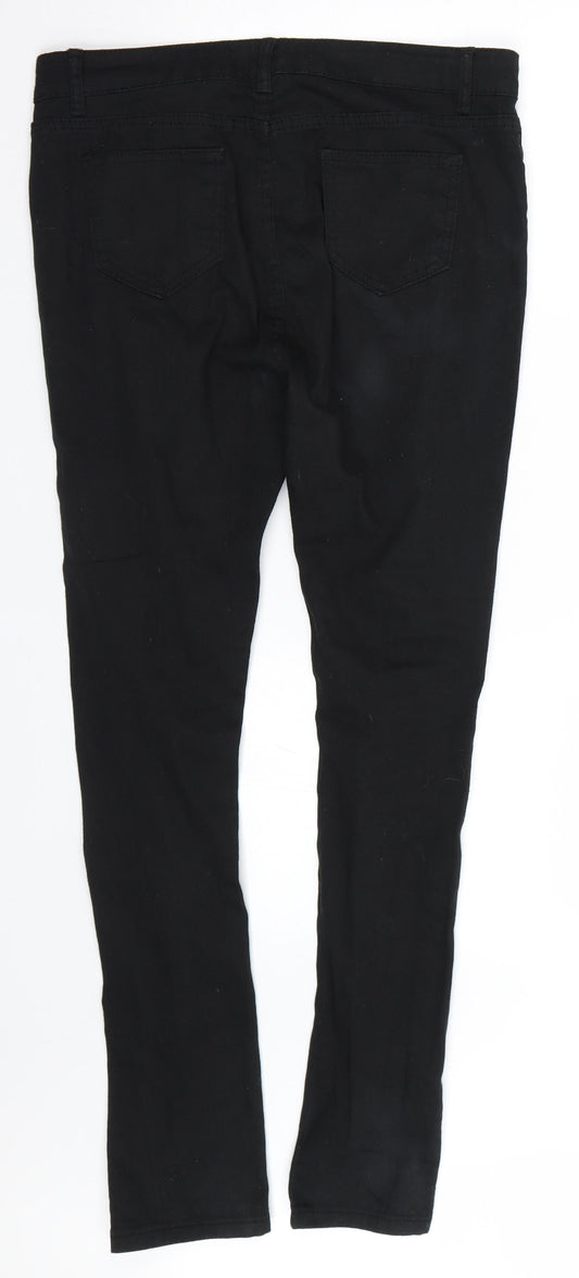 Womens UK Size XL Preworn Regular Fit Skinny Black Jeans