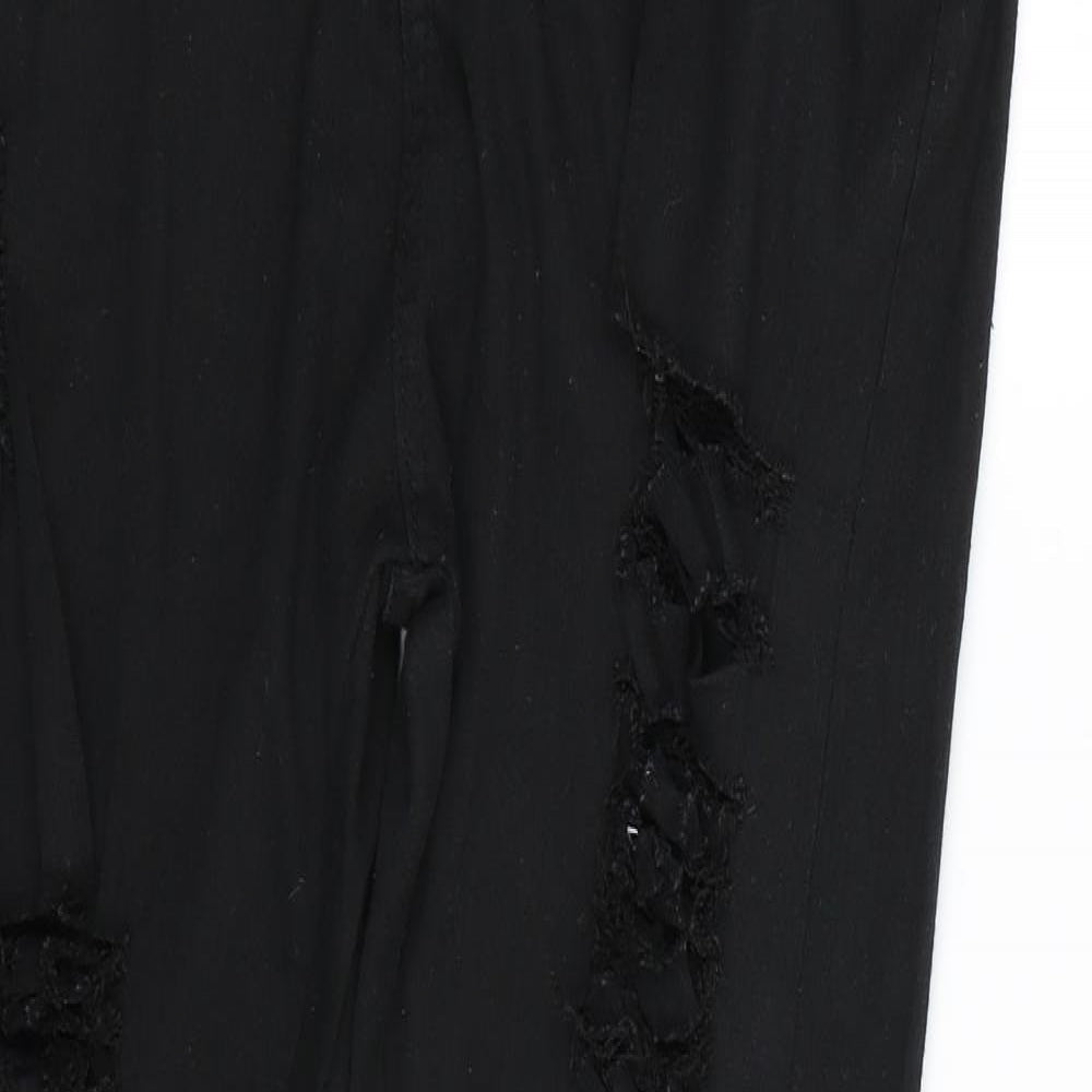 Womens UK Size XL Preworn Regular Fit Skinny Black Jeans