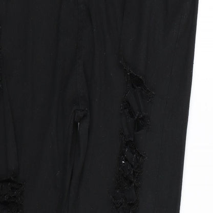Womens UK Size XL Preworn Regular Fit Skinny Black Jeans