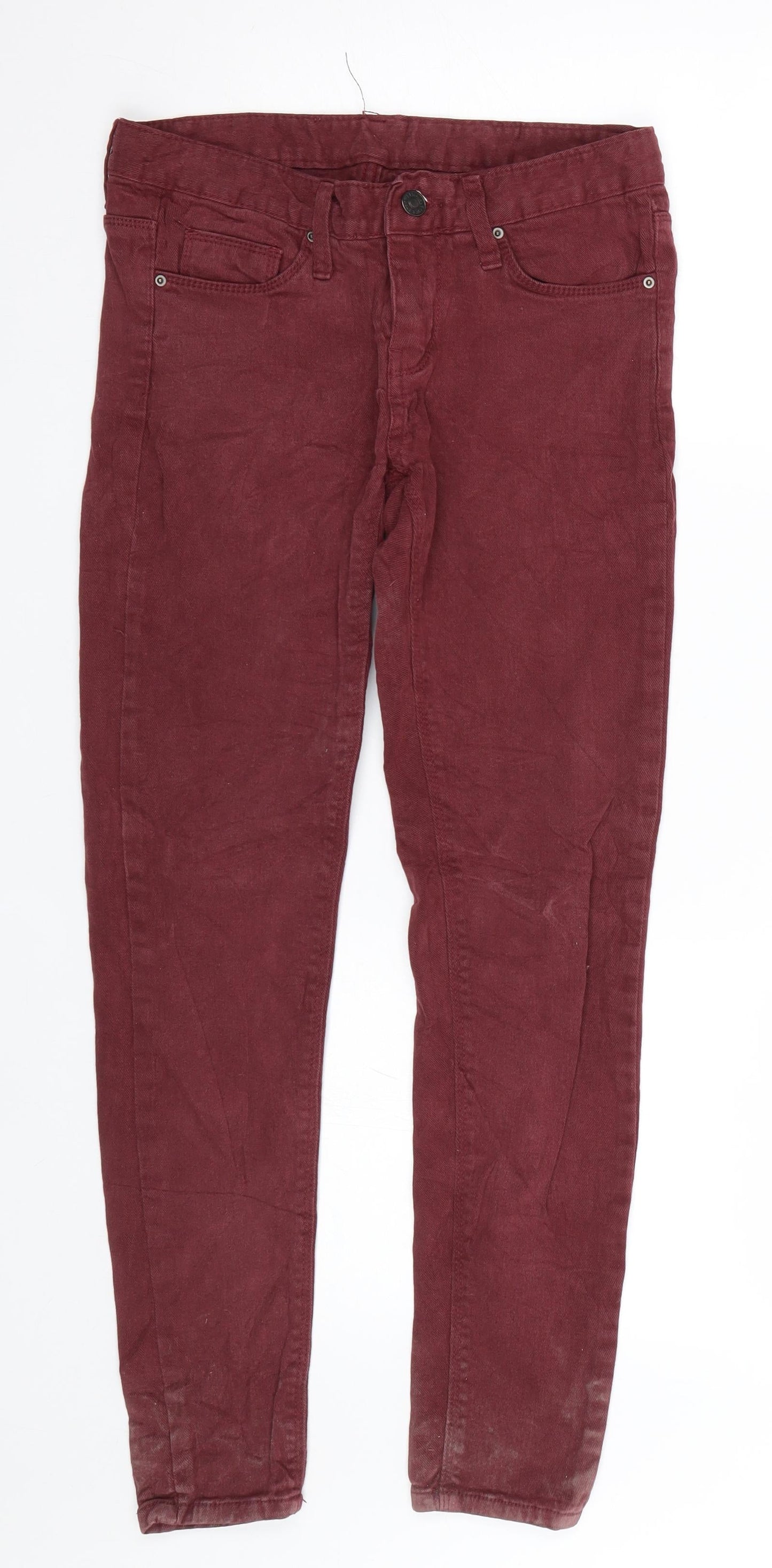 Womens UK Size 27 in Preworn Regular Fit Skinny Red Jeans