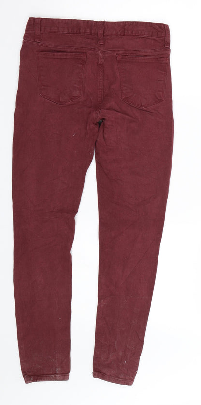 Womens UK Size 27 in Preworn Regular Fit Skinny Red Jeans