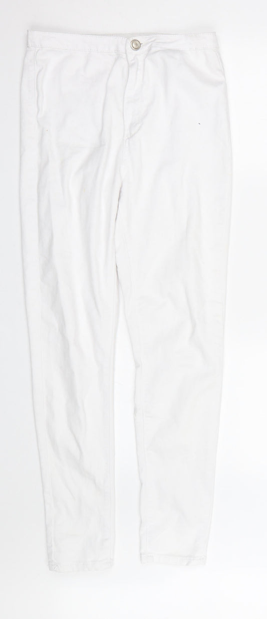Womens UK Size M Girl Vivi Regular Fit Skinny White Jeans