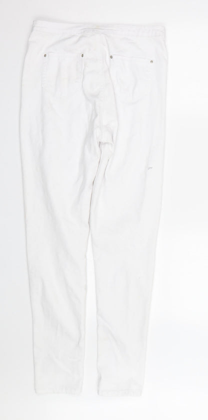 Womens UK Size M Girl Vivi Regular Fit Skinny White Jeans