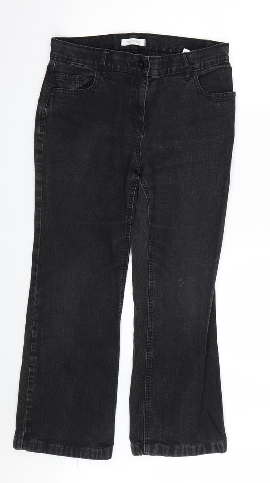 Primark Womens Black  Denim Bootcut Jeans Size 32 L24 in