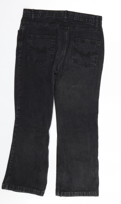 Primark Womens Black  Denim Bootcut Jeans Size 32 L24 in