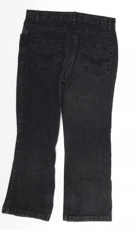 Primark Womens Black  Denim Bootcut Jeans Size 32 L24 in