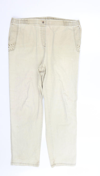 Womens UK Size 36 Preworn Regular Fit  Beige Trousers