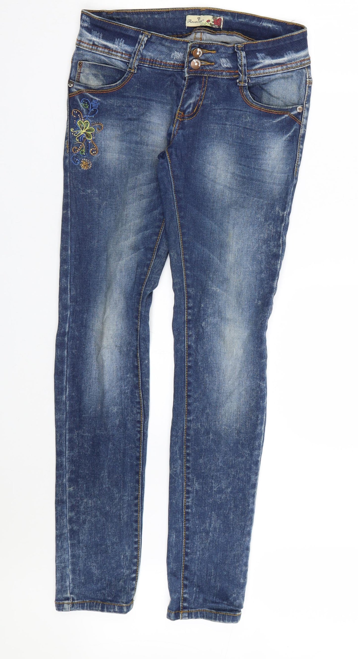 Resala Womens Blue  Denim Skinny Jeans Size 28 L28 in