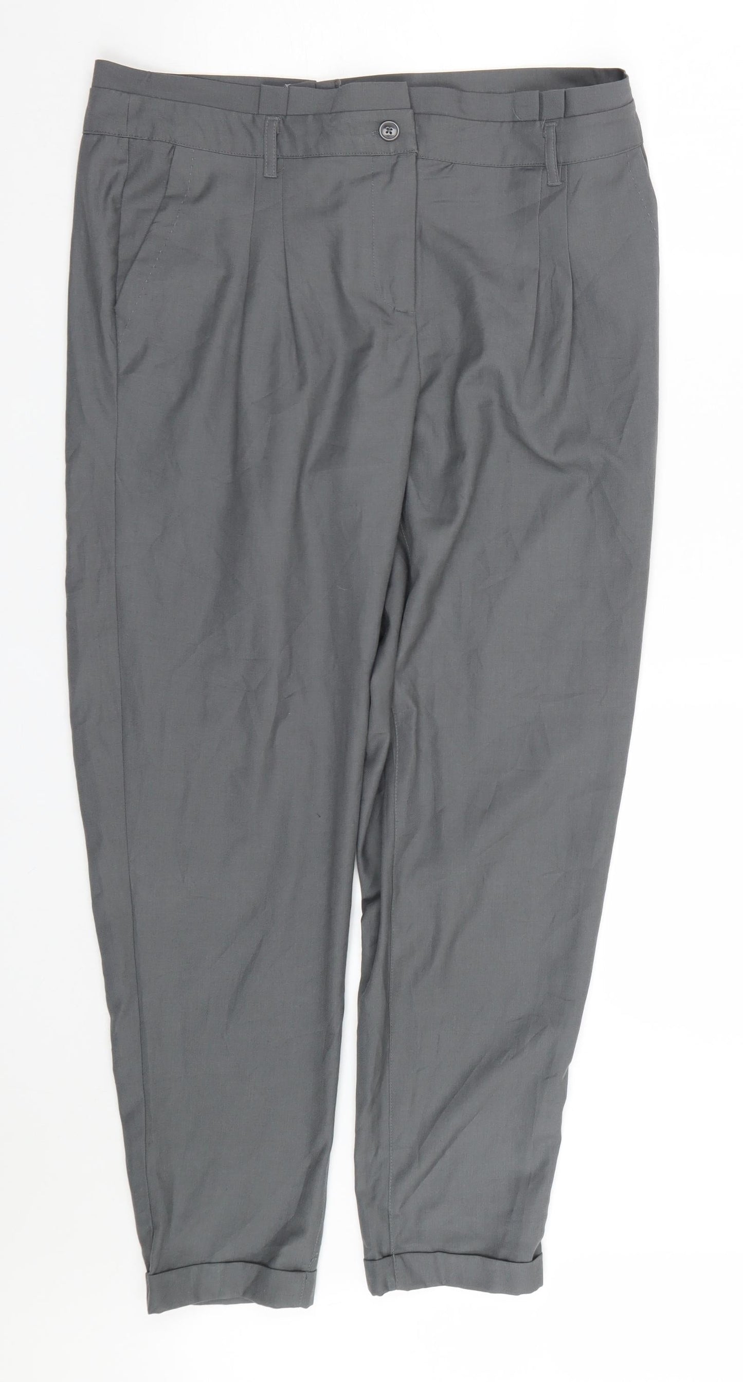 Womens UK Size 34 Preworn Regular Fit  Grey Trousers