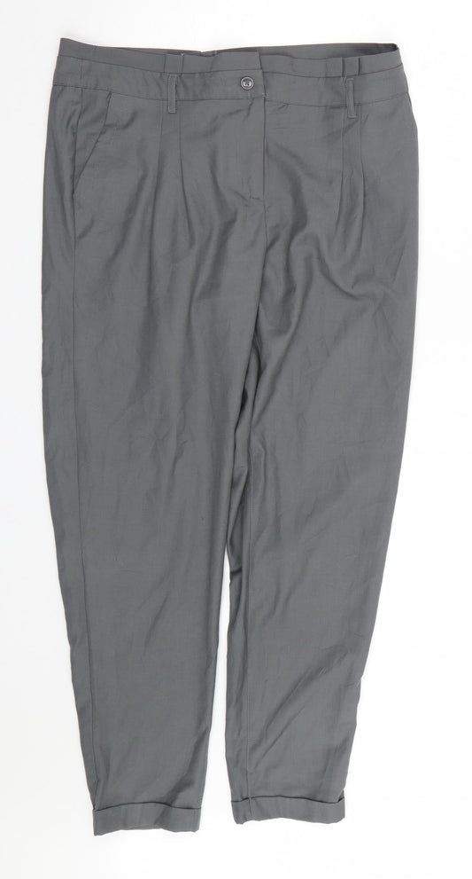 Womens UK Size 34 Preworn Regular Fit  Grey Trousers