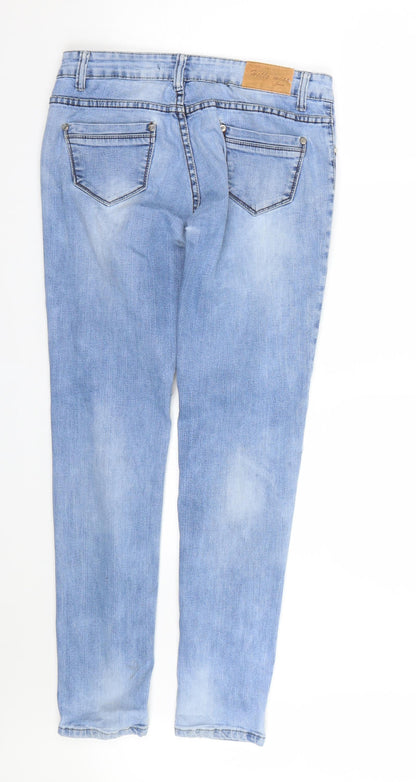 Hella miss Womens Blue  Denim Skinny Jeans Size 12 L27 in