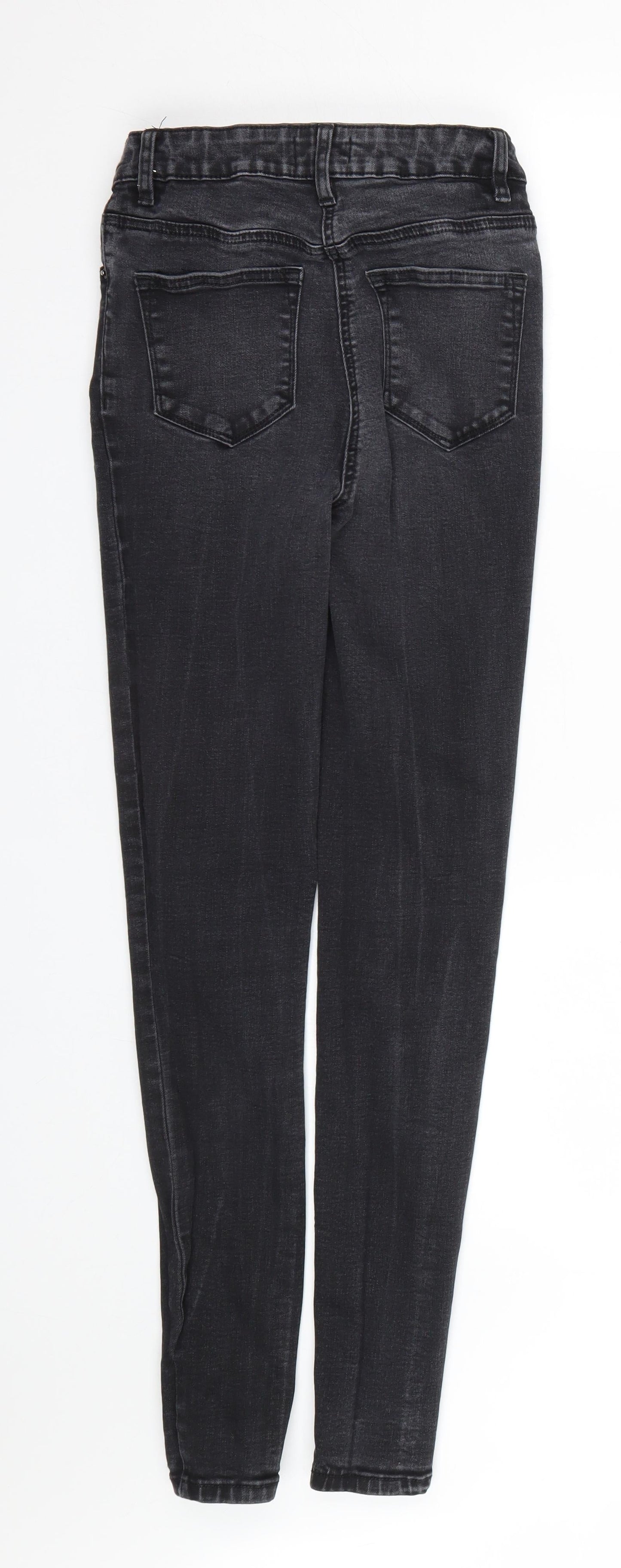Womens UK Size 8 Papaya Regular Fit Skinny Black Jeans