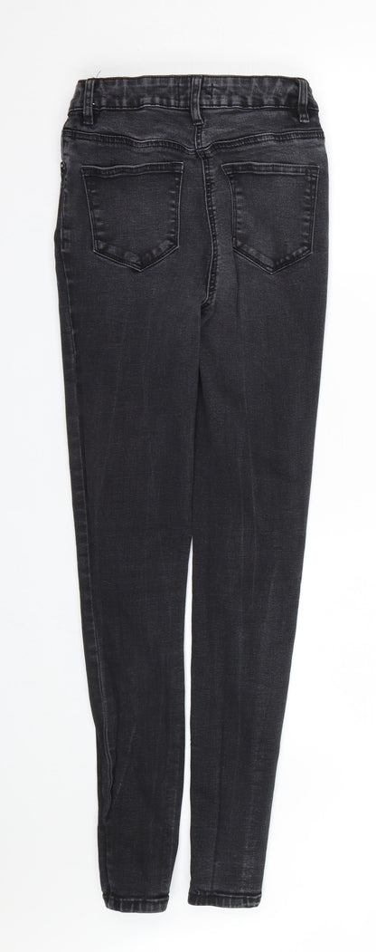 Womens UK Size 8 Papaya Regular Fit Skinny Black Jeans