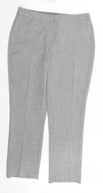 Womens UK Size 10 Debenhams Regular Fit  Grey Trousers