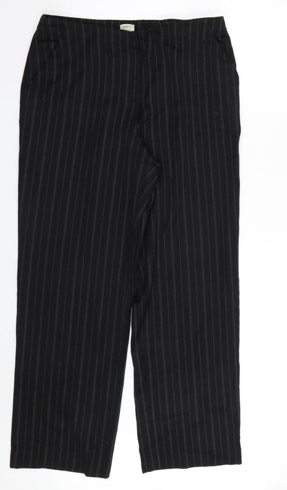 Armani  Womens Black Striped  Trousers  Size 20 L30 in