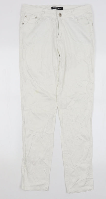 Elysee Womens White   Trousers  Size M L28 in