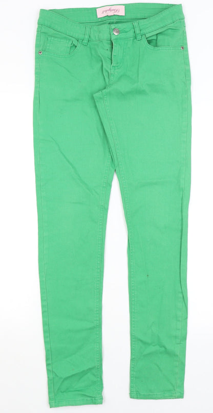 Baby Doll Womens Green   Skinny Jeans Size 10 L31 in