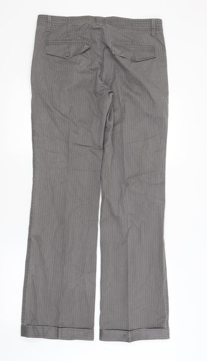 Carry Womens Grey Striped  Trousers  Size L L32 in