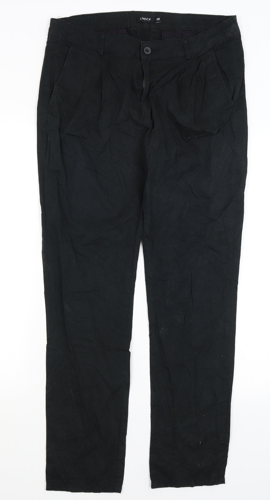 Womens UK Size 10 Lindex Regular Fit  Black Trousers
