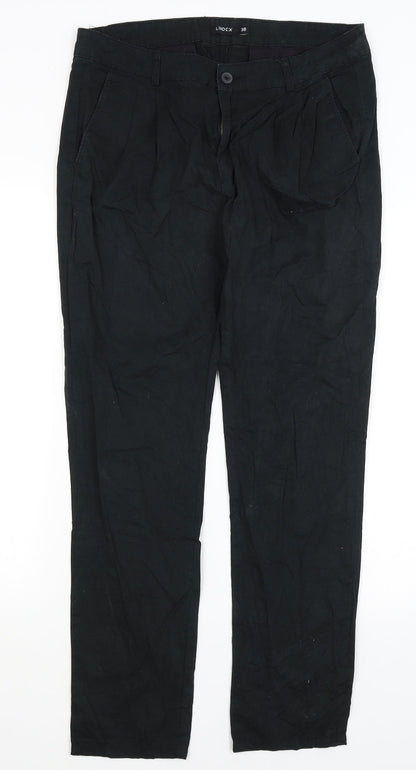 Womens UK Size 10 Lindex Regular Fit  Black Trousers
