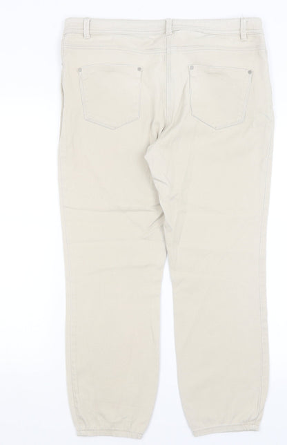 M&Co Womens Beige   Mom Jeans Size 14 L26 in