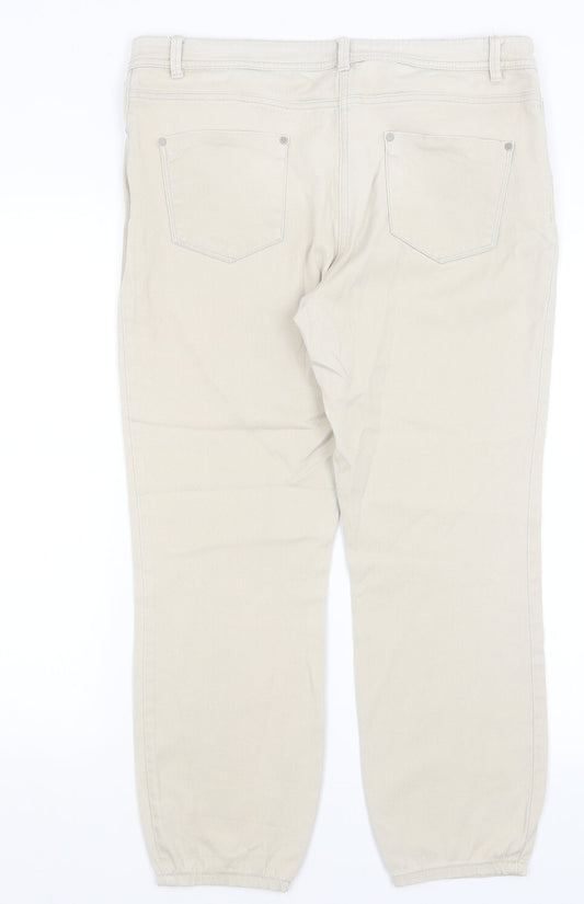 M&Co Womens Beige   Mom Jeans Size 14 L26 in