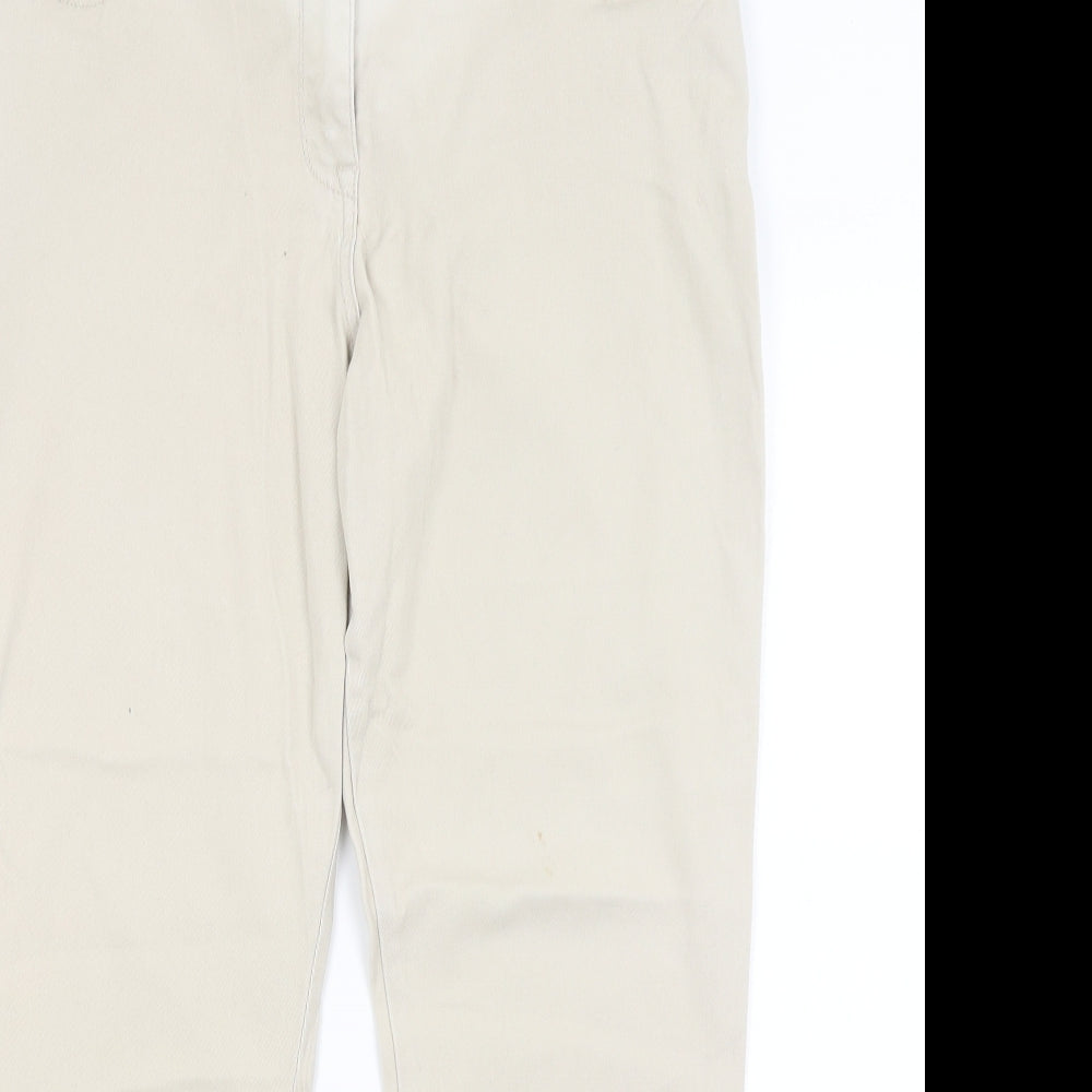 M&Co Womens Beige   Mom Jeans Size 14 L26 in