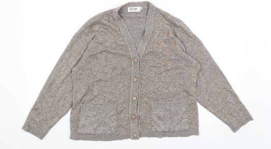 Womens UK Size S Care Brown Cardigan Jumper