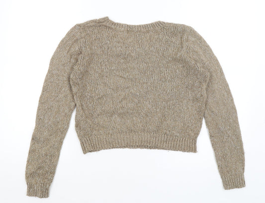 Womens UK Size 6 Divided Brown Pullover Jumper