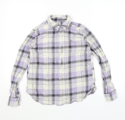 Uniqlo Womens Purple Plaid  Basic Button-Up Size 2XS
