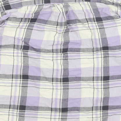 Uniqlo Womens Purple Plaid  Basic Button-Up Size 2XS