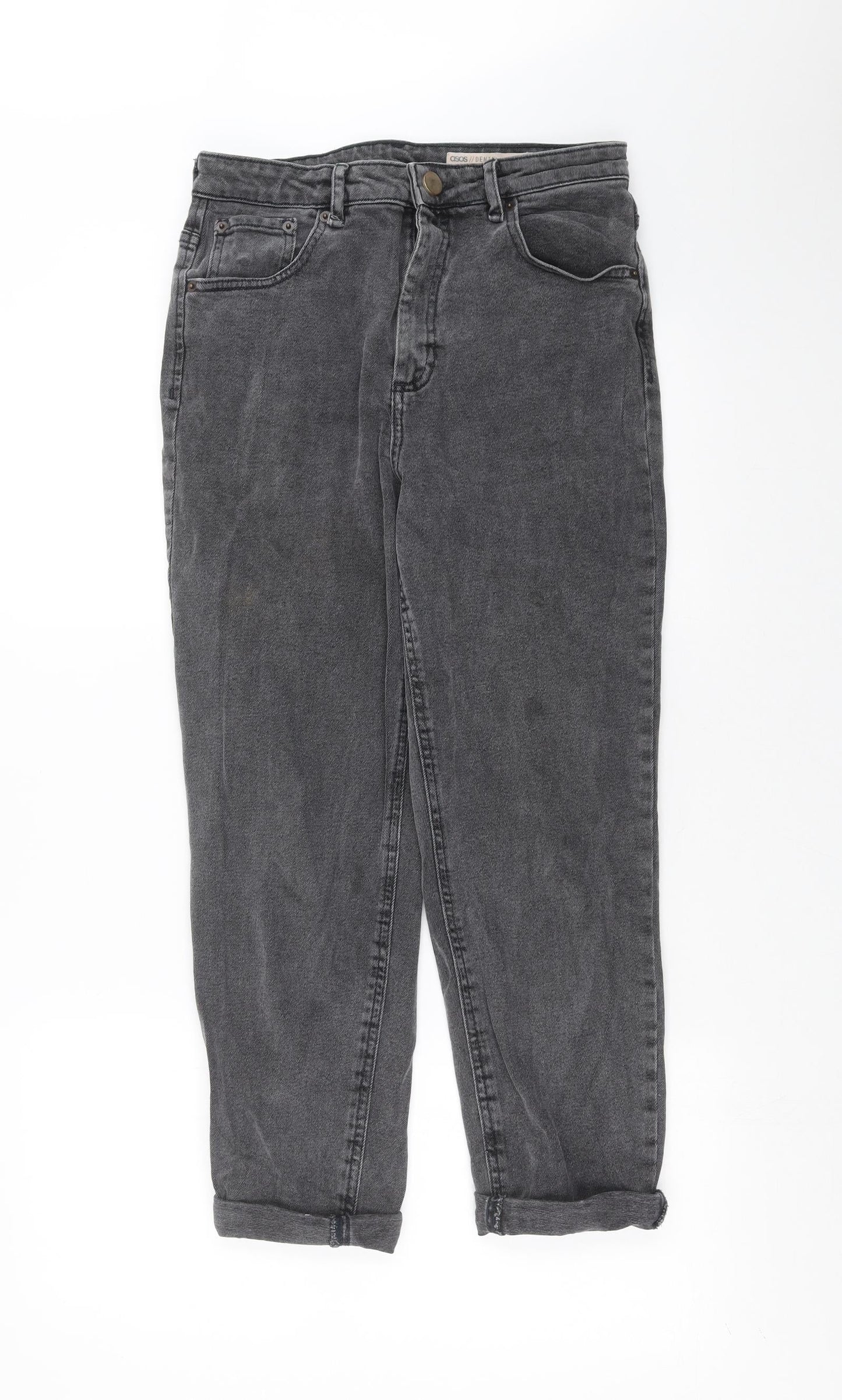 ASOS Womens Grey  Denim Mom Jeans Size 28 in L26 in