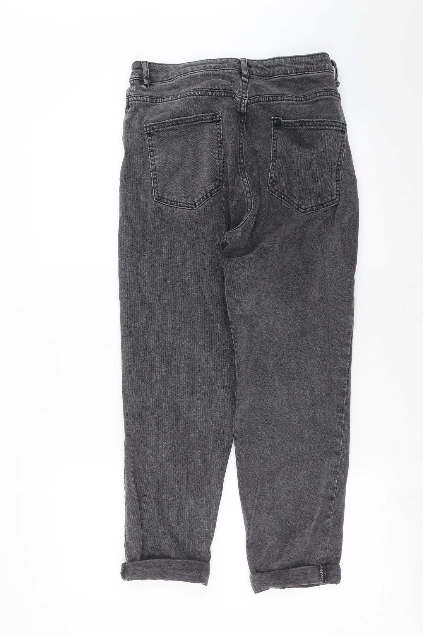 ASOS Womens Grey  Denim Mom Jeans Size 28 in L26 in