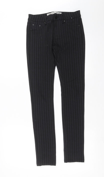 Primark Womens Black Check  Trousers  Size 8 L30 in