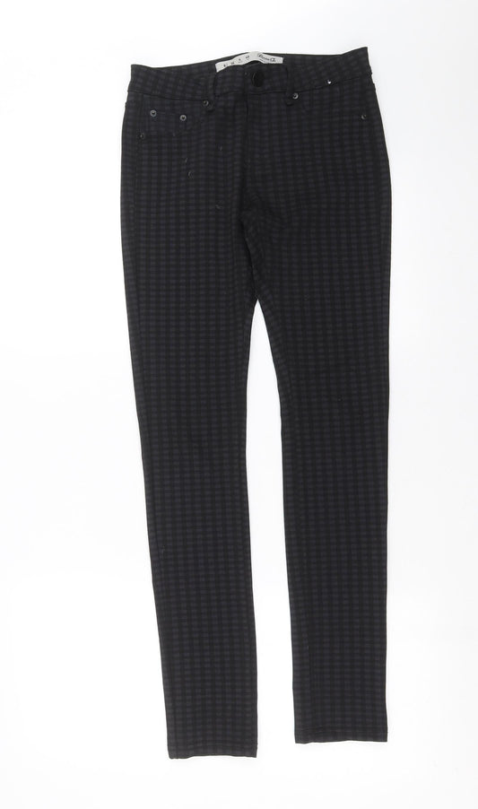 Primark Womens Black Check  Trousers  Size 8 L30 in