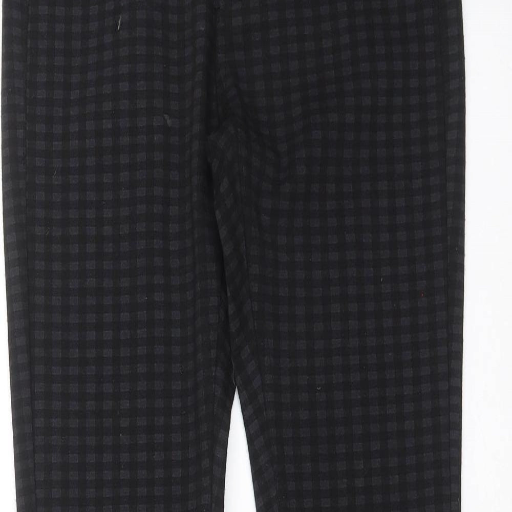 Primark Womens Black Check  Trousers  Size 8 L30 in