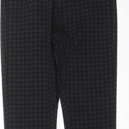 Primark Womens Black Check  Trousers  Size 8 L30 in