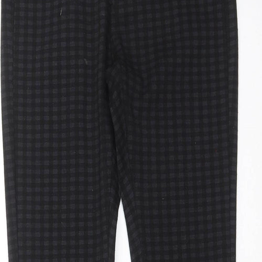 Primark Womens Black Check  Trousers  Size 8 L30 in