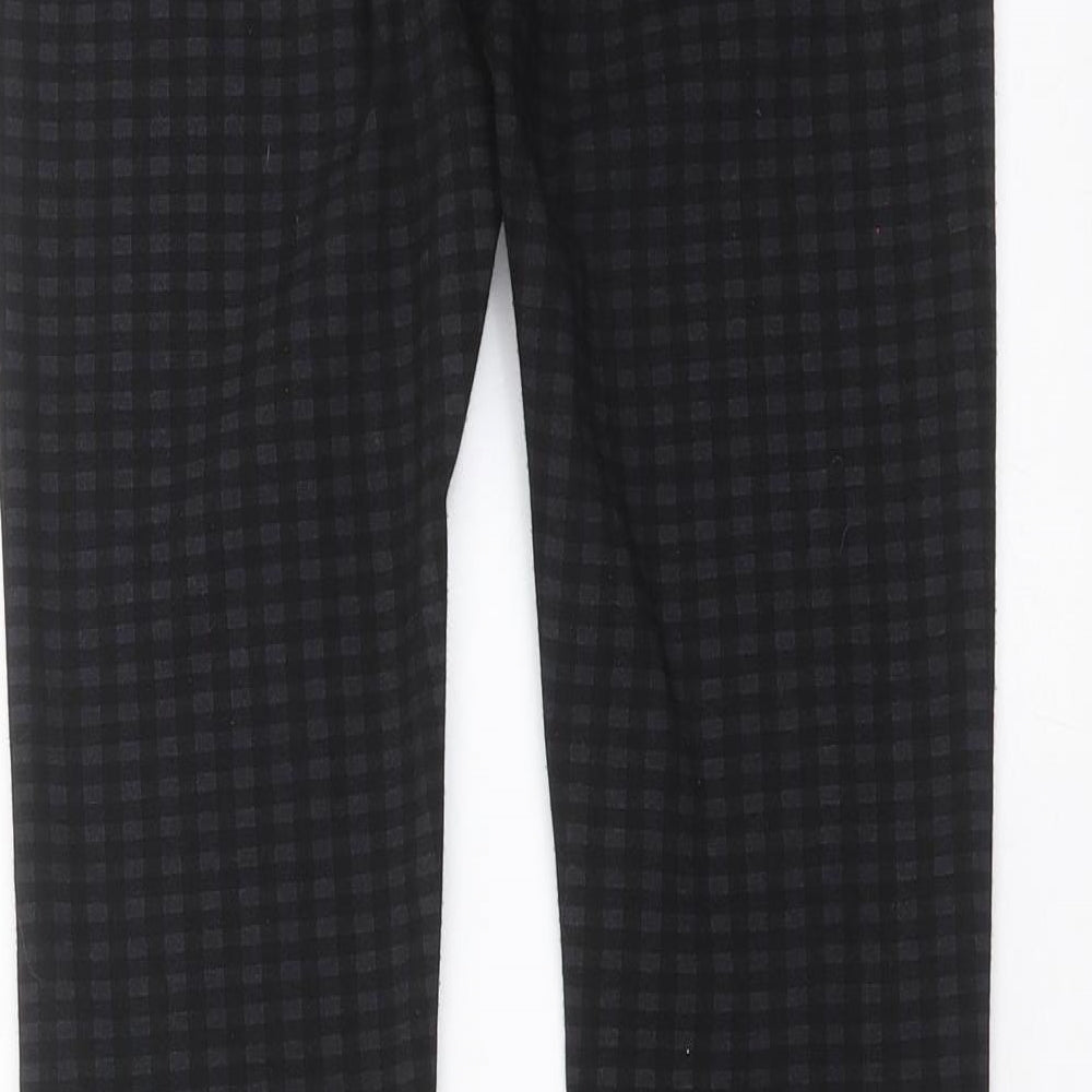 Primark Womens Black Check  Trousers  Size 8 L30 in