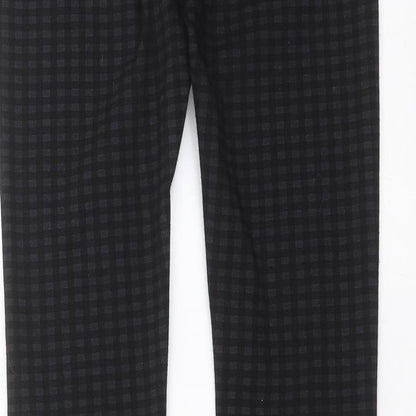 Primark Womens Black Check  Trousers  Size 8 L30 in